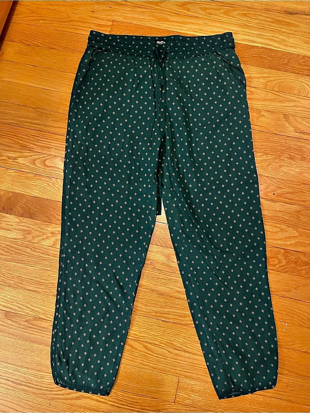 Madewell Geometric Ankle Pants in Green Size Medium